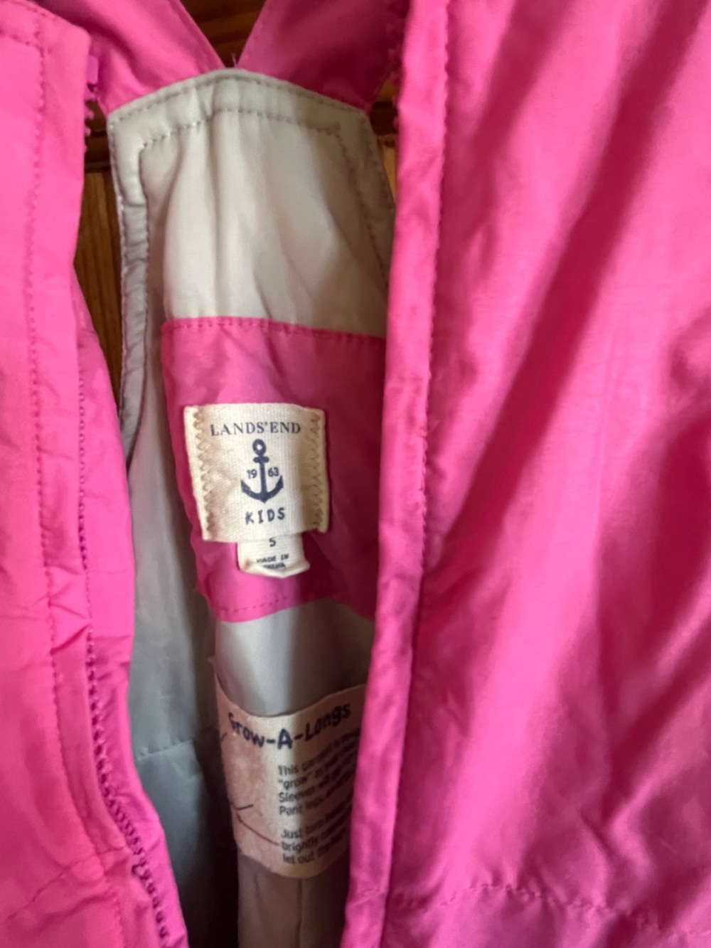 Lands' End Kids Bright Pink Hooded Lightweight Jacket